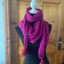 Fuchsia baby alpaca polyamide scarf shawl Image 4