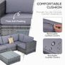 4 Pieces Rattan Garden Furniture Set, Wicker Outdoor Furniture Set with Corner Sofa Loveseat Coffee Table Cushions, Conservatory Furniture Set for Patio Balcony Poolside, Grey Image 3