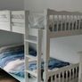 single wooden bunk bed. White Image 2