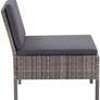 _3-piece garden furniture. with cushions seating group garden set lounge sofa seating set garden set garden sofa corner sofa middle sofa ottoman poly rattan gray Image 5