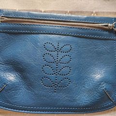 NEW Orla Kiely Leather Wristlet Flat Purse