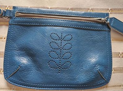 NEW Orla Kiely Leather Wristlet Flat Purse