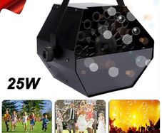 Bubble Maker, 25W 220V Portable Electric Automatic Bubble Blower Portable Blowing Maker Machine for DJ, Party, Club, Parties, Weddings, Disco, Stages, Xmas (Black)