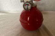Vintage / Classic Compact Spherical Fire Extinguisher ("Fire Grenade" style shape with a modern valve assembly).