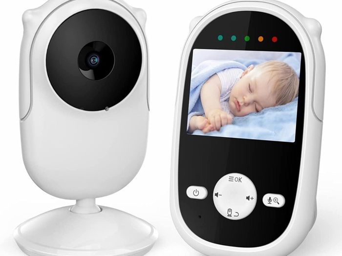 Baby monitor with camera and night vision, Video Baby Monitor no Wifi, Rechargeable Battery, 2 Way Audio Talk, Lullabye music (2.4 inches)