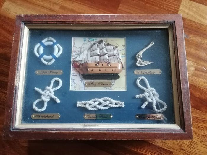 Vintage Heritage Framed Mayflower Ship Model