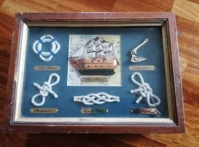 Vintage Heritage Framed Mayflower Ship Model
