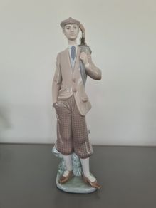 Porcelain Figurine Lladro  Waiting To Tee Off  Golfer