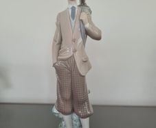 Porcelain Figurine Lladro  Waiting To Tee Off  Golfer