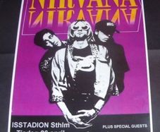 NIRVANA Concert Poster Stockholm 1994 A3 Size Reproduction.