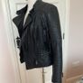 womans black leather jacket Image 2