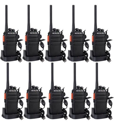 Walkie Talkie PMR446 License Free, Professional Two Way Radio 16 Channels VOX Scan Monitor, 2 Way Radio with USB Charger Base and Earpieces for Commercial, School (FREE POSTAGE)