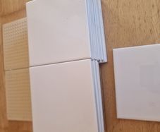 28 white tiles 15com square