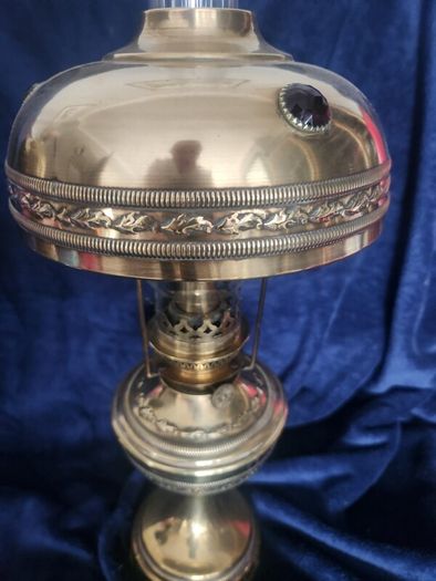 Parisian vintage oillamps . polished. 19 inches .