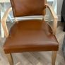 leather armchair -solid oak Image 5