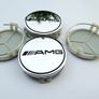 4x AMG SILVER Mercedes Benz 75mm Alloy Wheel Center Caps cap Hub Cover  E S C S CLK 75 Image 5