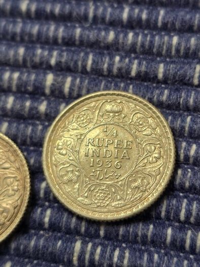 George V 1/4 silver Rupees