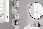 FREE P&amp;P Corner Shelf, 5-tier Floating Wall Shelf With Zigzag Design, Bookshelf, White