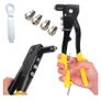 New Hand Riveter Hand Gun for Aluminium Steel Blind Pop Rivets 4 Nozzles #1463 Image 2