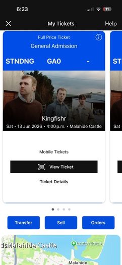 2 x kingfisher tickets - Dublin