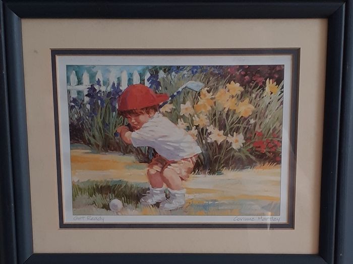 Corinne  Hartley  Framed Signed Print  "Get  Ready"