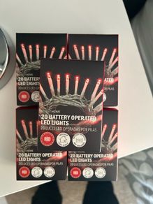 Red Battery operated lights x 5