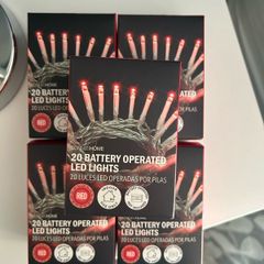 Red Battery operated lights x 5