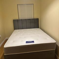 New Plush grey double bed with mattress