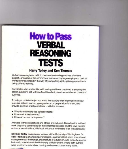How To Pass.... Civil Service Qualifying Tests, Numeracy Tests And Verbal Reasoning Tests (3 Books)