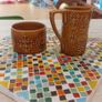 Fabulous Vintage Mid Century Portmeirion Golden Treacle Glaze Milk Jug and Sugar Bowl in the Iconic 1960s Totem Pattern Designed by Susan Williams-Ellis Image 5