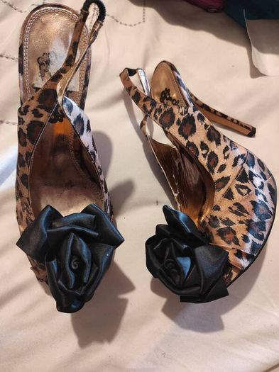 Leopard print high heels from Schuh brand new