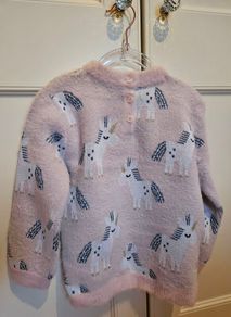 M&S Girls Fuzzy Unicorn Jumper 3-4 Years