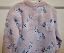 M&S Girls Fuzzy Unicorn Jumper 3-4 Years