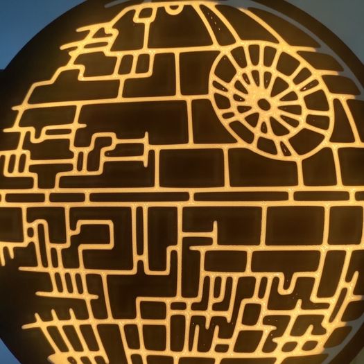 Star Wars Death Star LED Wall Light Box Gaming Room Sci Fi Decor Lamp Gift