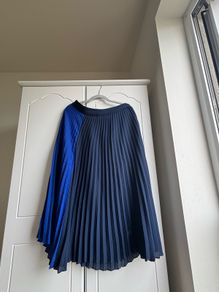 Next Pleated Midi Skirt Blue