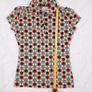 Smashed Lemon Orange Green 70s Vintage Retro Floral Geometric Pattern Polo Shirt Top Size S Image 8