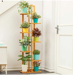 BRAND NEW 7 Layers Bamboo Flower Stand Pots Tray Plant Shelves
