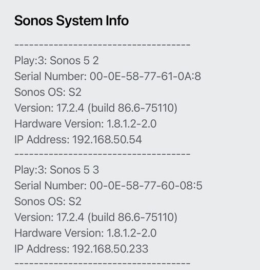 Sonos Play 3's in perfect condition with wall/ceiling mounts