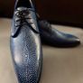 Genuine Stingray Leather Shoes  Navy Blue Image 8
