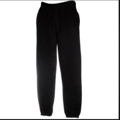 Brand new black Fruit of the loom loose fit cuffed unisex joggers size L Postage included