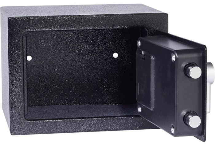 Small Value Safe, Digital Keypad, LED Light Indicators, 15mm Steel Locking Bolts, Emergency Override Key, Wall And Floor Fixings, Black Finish (FREE POSTAGE)