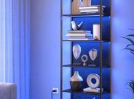 main image for ad Bookcase with 6 levels and  LED lights with 25 colors, 6 brightness levels, 10 flashing modes, and 6 flashing speeds