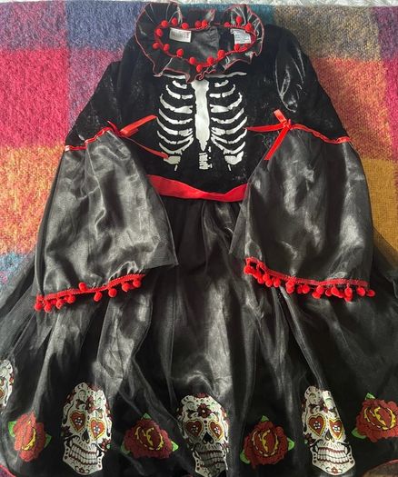 Halloween Skeleton Dress Costume age 9-10yrs