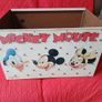 Vintage American Toy Mickey Mouse Wooden Toy Chest / Storage Box Image 10