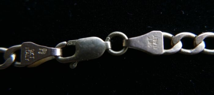Vintage Solid Gold Curb Link Necklace in 9Ct Gold 375 - 18,5 inch  -  5,35g