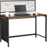 _Desk with Mesh Panel, Computer Table, Computer Table, with Fabric Storage Pockets, for Photos, Stationery, Industrial Style, Rustic Brown and Black Image 7