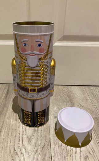 Christmas Toy Soldier Embossed Tin