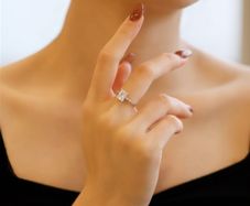 Radiant Cut 2.0ct Moissanite Engagement Ring: 925 Silver, Rhodium Plated