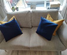 Two-seater Grey Fabric Sofa