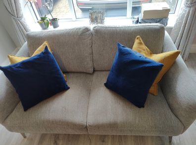 Two-seater Grey Fabric Sofa